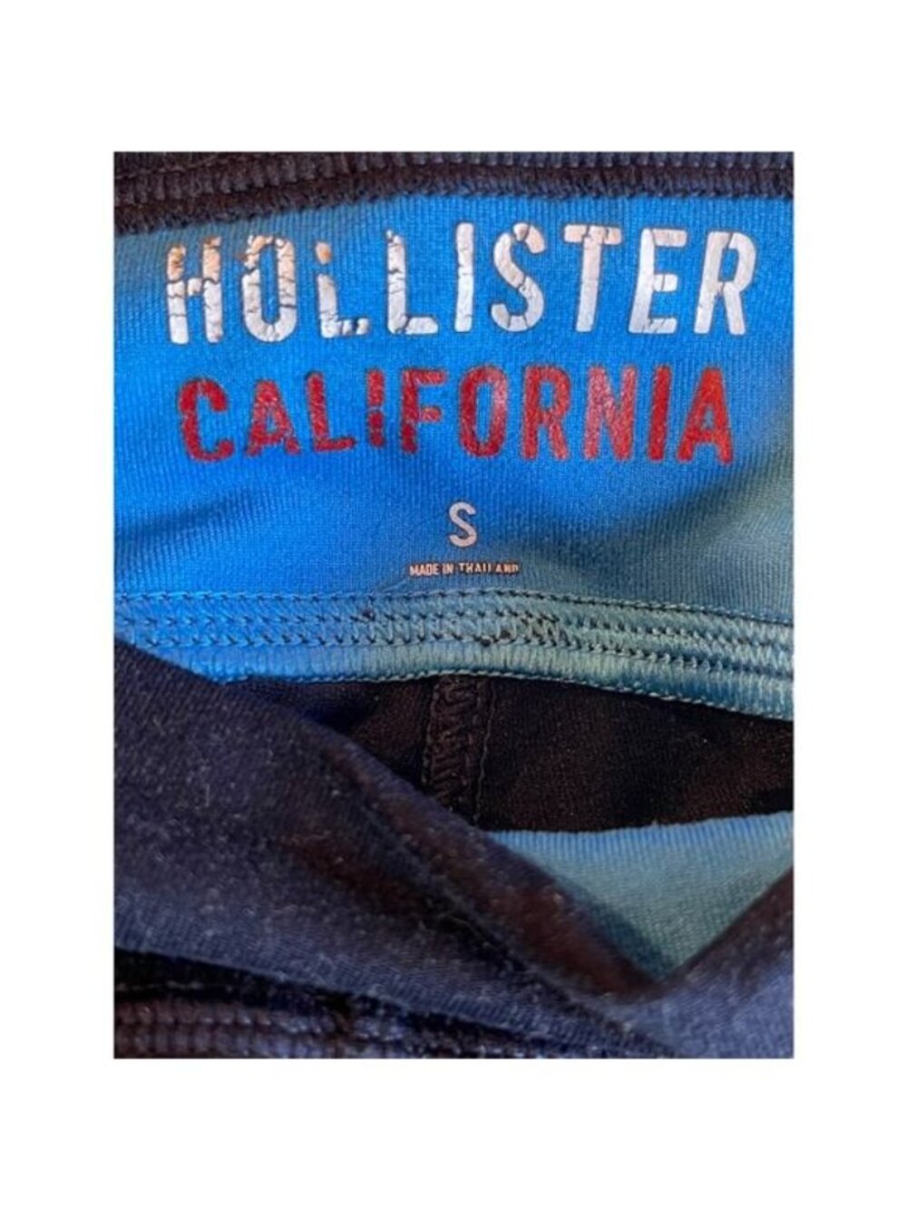 Hollister Navy Blue Colorblock Leggings Teal Turquoise Accent Athleisure S - Picture 3 of 7